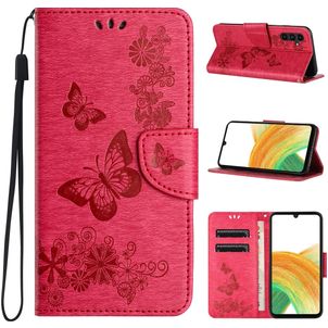 Mobigear Butterfly Samsung Galaxy A35 Hülle Klapphülle Geldbörse - Rot