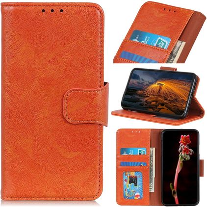 Mobigear Classy Nokia C21 Plus Hülle Klapphülle Geldbörse - Orange