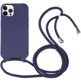 Mobigear Lanyard iPhone 16 Pro Silikon Handykette - Dunkelblau