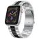 Mobigear Lissabon Edelstahl Apple Watch Armband Faltschließe - 49/46/45/44 mm - Schwarz / Silber