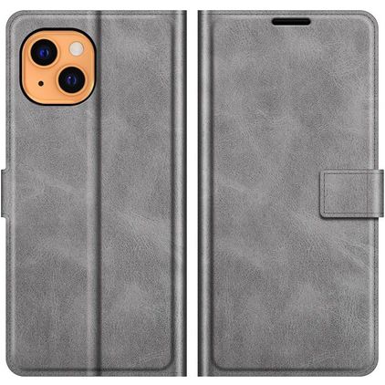 Mobigear Wallet iPhone 13 Klapphülle Portemonnaie - Grau