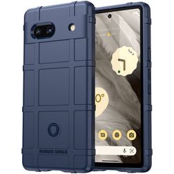 Mobigear Rugged Shield Google Pixel 7a Hülle Flexibles TPU Backcover Stoßfest - Blau