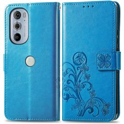 Mobigear Clover Motorola Edge 30 Pro Klapphülle Portemonnaie - Blau