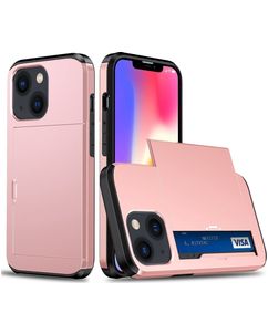 Mobigear Card iPhone 15 Hülle Hardcase Backcover Stoßfest mit Kartenhalter - Roségold