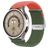 Mobigear Braided Dual Nylon Smartwatch Armband Klappschließe - 22-mm-Universalanschluss - Grün / Orange