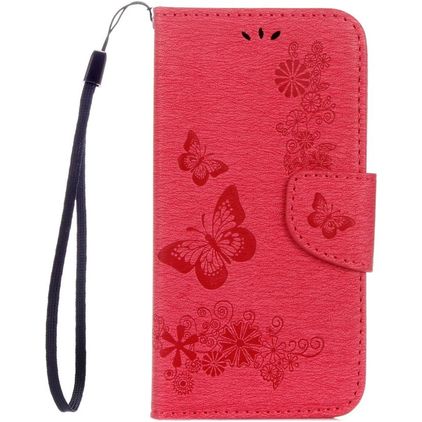 Mobigear Butterfly Samsung Galaxy S8 Hülle Klapphülle Geldbörse - Rot