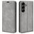 Mobigear Retro Slim Samsung Galaxy S25 FE Hülle Klapphülle Geldbörse - Grau