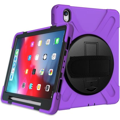 Mobigear SureGrip XGuard iPad Air 11 Zoll (2026) Hülle Kunststoff,Silikon Backcover + Stifthalter + Schulterträger + Ständer - Lila