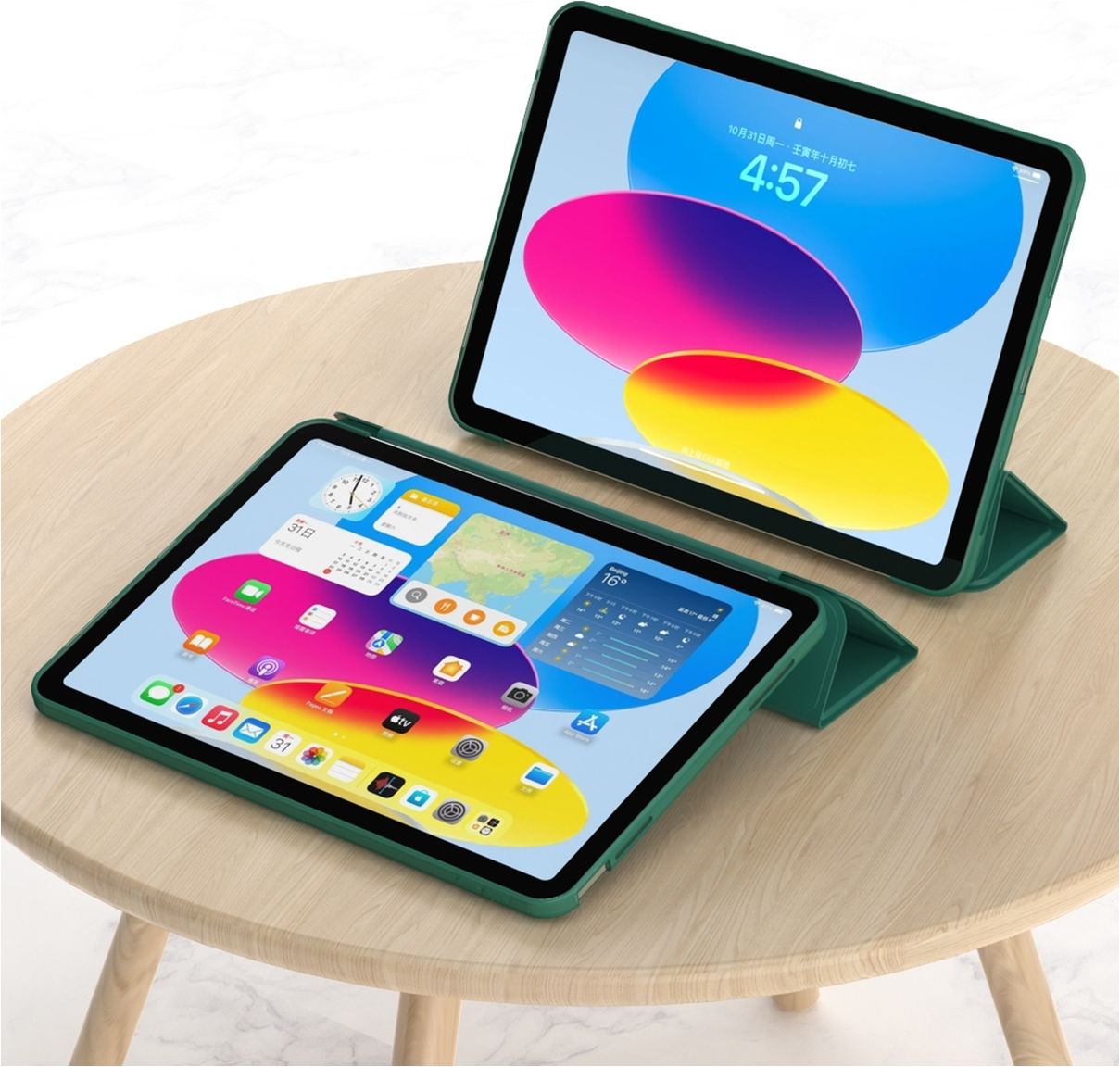 ODQQDO 11-Zoll-Tablet-Hülle – Tri-Fold Leder-Case Mit Standfunktion & Auto Sleep/Wake