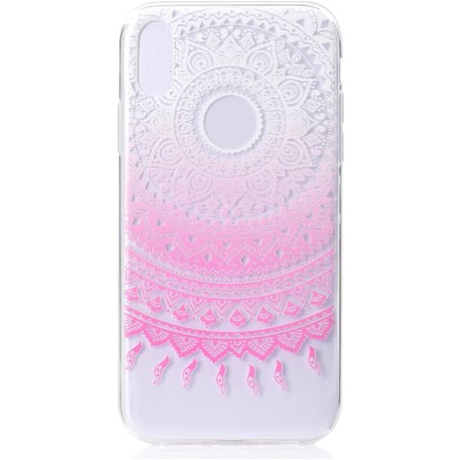 Mobigear Design iPhone XS Max Hülle Flexibles TPU Backcover - Mandala Pink