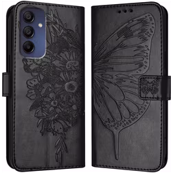 Mobigear Butterfly Samsung Galaxy A16 Hülle Klapphülle Geldbörse - Schwarz