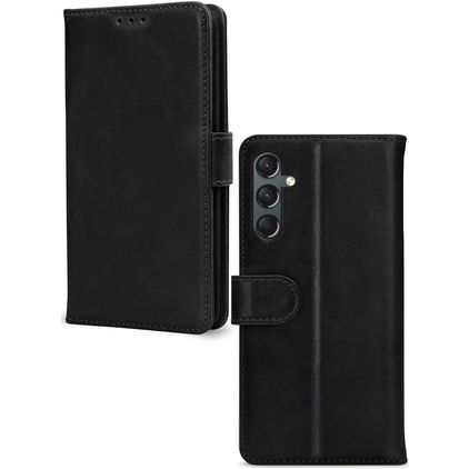 Mobilize Wallet Samsung Galaxy A24 Hülle Echtes Leder Klapphülle Geldbörse - Schwarz