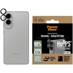 PanzerGlass Hoops Samsung Galaxy S25 Edge Gehärtetes Glas Kameralinsen Schutz - Hüllenfreundlich - Schwarz