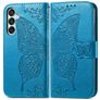 Mobigear Butterfly Samsung Galaxy M15 Hülle Klapphülle Geldbörse - Blau