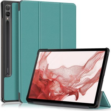 Mobigear Tri-Fold Samsung Galaxy Tab S9 Plus Klapphülle + Stylus-Halter - Grün
