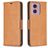 Mobigear Excellent Motorola Moto G04 Hülle Klapphülle Geldbörse - Cognac