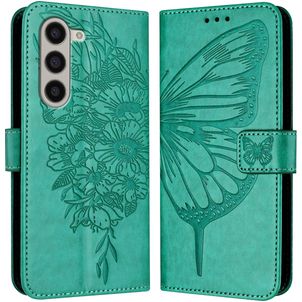 Mobigear Butterfly Samsung Galaxy Z Fold 6 Hülle Klapphülle Geldbörse - Grün
