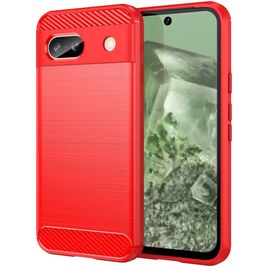 Mobigear Brushed Slim Google Pixel 8a Hülle Flexibles TPU Backcover - Rot