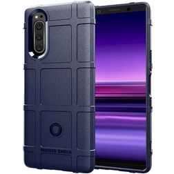 Mobigear Rugged Shield Sony Xperia 5 II Hülle Flexibles TPU Backcover Stoßfest - Blau