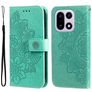 Mobigear Flowers OnePlus 15 Hülle Klapphülle Geldbörse - Grün