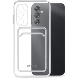Mobilize Gelly Card Durchsichtig Samsung Galaxy A14 Hülle Flexibles TPU Backcover mit Kartenhalter - Transparent