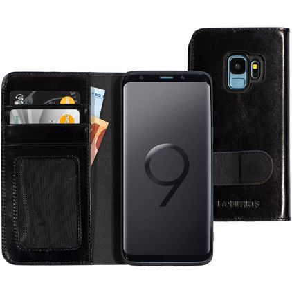 Mobiparts Excellent Wallet 2.0 Samsung Galaxy S9 Echtleder Klapphülle Portemonnaie - Jade Black