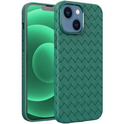 Mobigear Woven iPhone 14 Plus Hülle Flexibles TPU Backcover - Grün