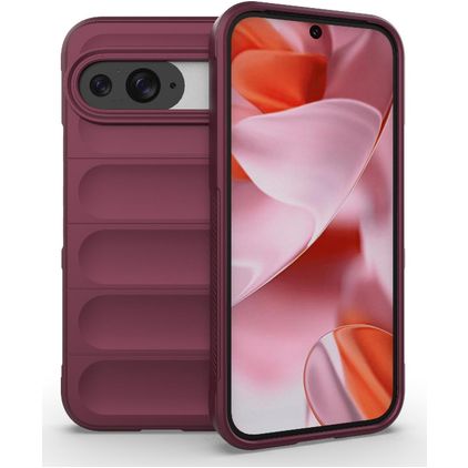 Mobigear Bumpy Google Pixel 9 Pro Hülle Flexibles TPU Backcover - Wine Red