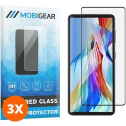 Mobigear Curved LG Wing Panzerglas Gehärtetes Glas Displayschutz - Hüllenfreundlich - Schwarz (3er Pack)