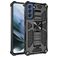 Mobigear Armor Stand Samsung Galaxy S21 FE Hülle Hardcase Backcover Stoßfest mit Ständer - Schwarz
