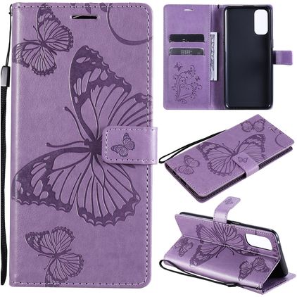 Mobigear Butterfly OPPO Reno 4 Hülle Klapphülle Geldbörse - Lila