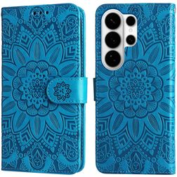 Mobigear Sunflower Samsung Galaxy S26 Ultra Hülle Klapphülle Geldbörse - Blau