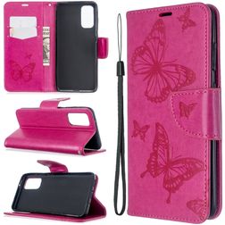 Mobigear Butterfly Samsung Galaxy S20 Hülle Klapphülle Geldbörse - Magenta