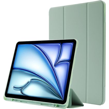 Mobigear Tri-Fold Gel iPad Air 11 Zoll (2026) Hülle TPU,Kunstleder Klapphülle + Stifthalter - Grün