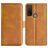 Mobigear Slim Magnet TCL 20 R 5G Hülle Klapphülle Geldbörse - Cognac