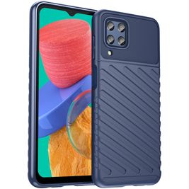 Mobigear Groove Samsung Galaxy M33 Hülle Flexibles TPU Backcover - Blau