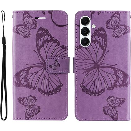 Mobigear Butterfly Samsung Galaxy A26 Klapphülle Portemonnaie - Lila