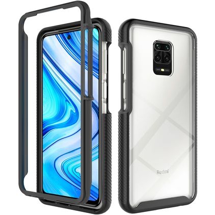 Mobigear Two-Layer Xiaomi Redmi Note 9S Hülle Hardcase Backcover Stoßfest - Schwarz