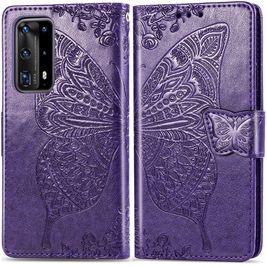 Mobigear Butterfly Huawei P40 Pro Hülle Klapphülle Geldbörse - Lila