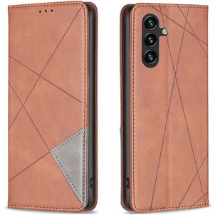 Mobigear Rhombus Slim Samsung Galaxy A35 Hülle Klapphülle - Braun