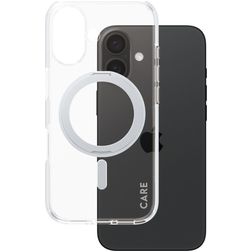 CARE by PanzerGlass Kickstand iPhone 16 MagSafe Hardcase Backcover mit Ständer - Transparent / Silber