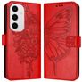 Mobigear Butterfly Samsung Galaxy S24 FE Hülle Klapphülle Geldbörse - Rot