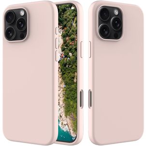 Mobigear Rubber Touch iPhone 16 Pro Max Silikon Hülle Backcover - Pink