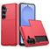 Mobigear Card Samsung Galaxy S26 Plus Hülle Hardcase Backcover Stoßfest mit Kartenhalter - Rot
