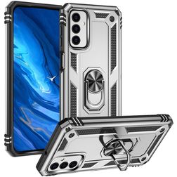 Mobigear Armor Ring Samsung Galaxy M23 Hülle Hardcase Backcover Stoßfest mit Ringhalter - Silber