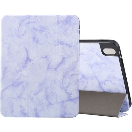 Mobigear Tri-Fold Marble iPad 11 (2025) Hülle Klapphülle + Stifthalter - Lila