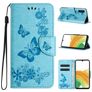 Mobigear Butterfly Samsung Galaxy A35 Hülle Klapphülle Geldbörse - Blau