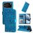 Mobigear Sunflower iPhone 17 Pro Hülle Klapphülle Geldbörse - Blau