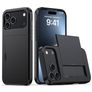 Mobigear Card iPhone 18 Pro Hülle Hardcase Backcover Stoßfest mit Kartenhalter - Schwarz