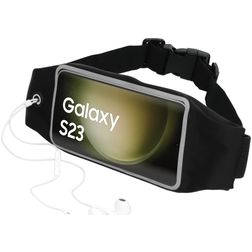 Mobiparts Comfort Fit Belt Handyhalterung Joggen Samsung Galaxy S23 Sporthülle Neopren Gürtel - Schwarz